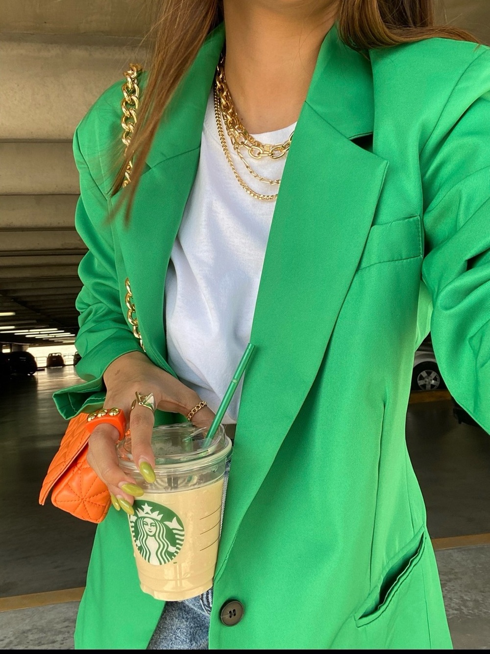 SHEIN Emerald Green Single-Button Blazer